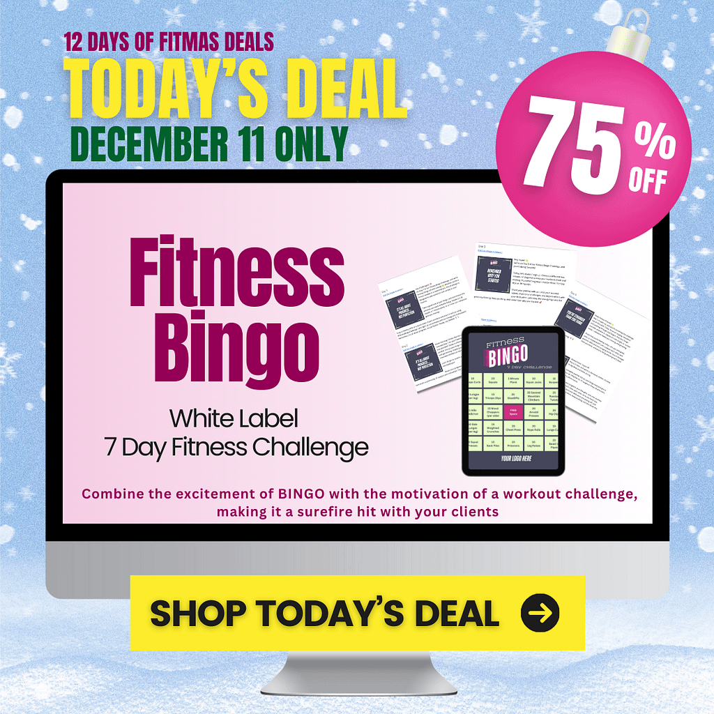 White label fitness Bingo - today's daily deal at 75% off!