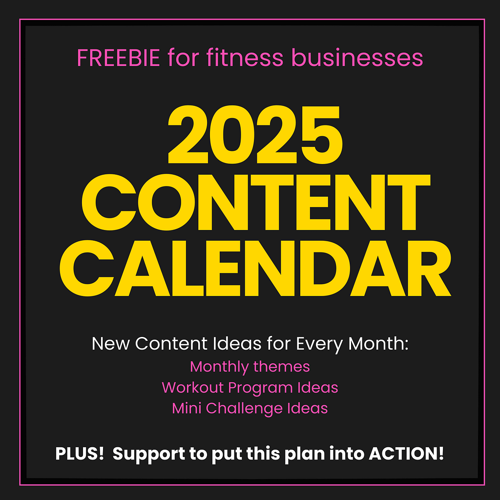 White label freebie - workout content ideas for 2025