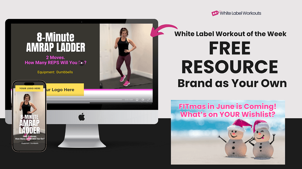 white label workout of the week for jun3 2025 - 8 minute amrap ladder. FREE Coach Resource