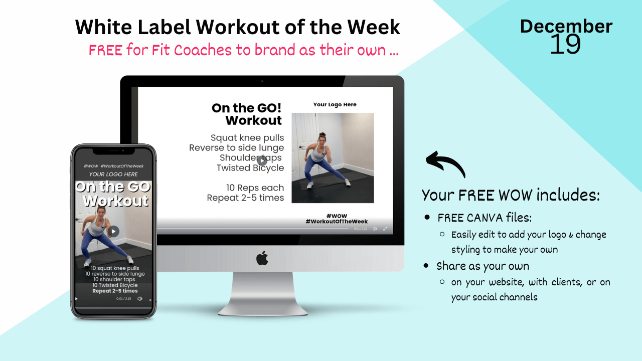 Read more about the article Your FREE Workout for Dec 19 is here .. AND 2 EPIC announcments to EXPLODE your fit biz in 2023!