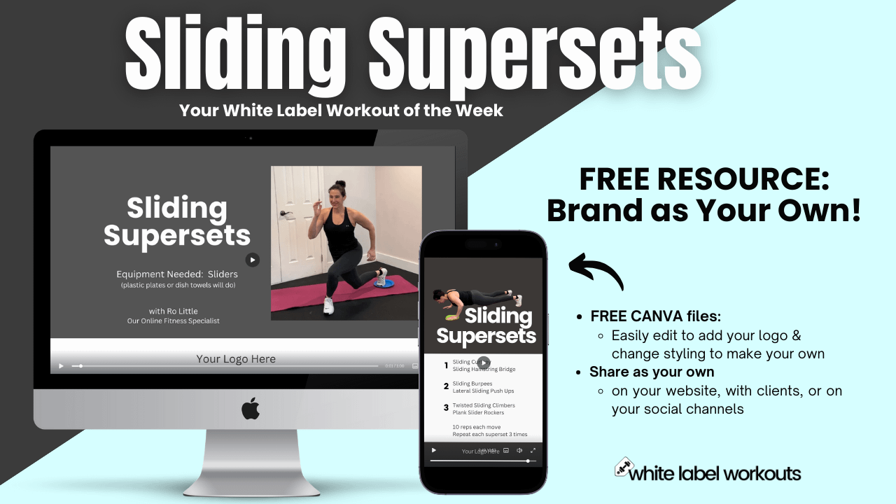 Read more about the article Sliding into 2024 with a SLIDING SUPERSETS workout as your white label workout of the week …