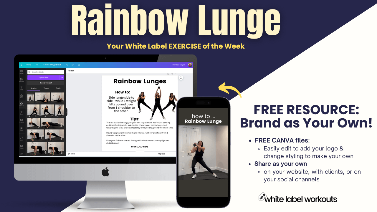 Read more about the article Rainbow Lunge:  Exercise Explainer  {with white label video links}