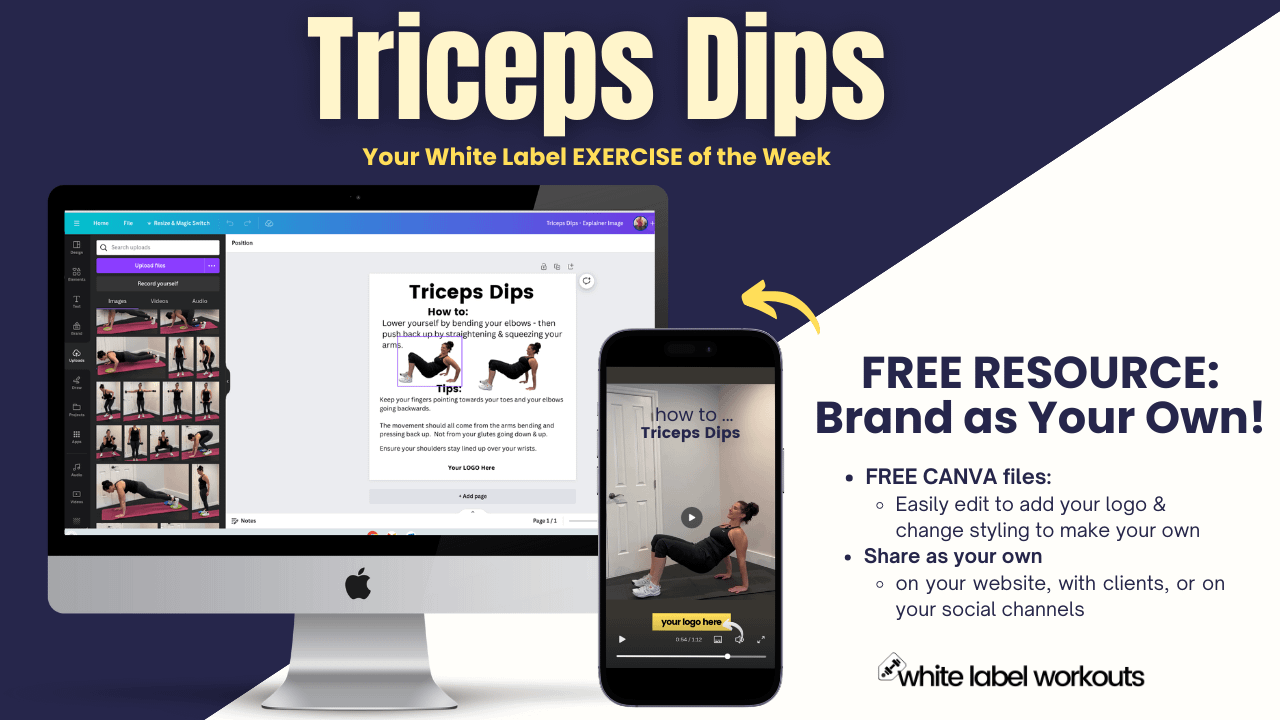 Read more about the article Mastering Triceps Dips :  Your WHITE LABEL Exercise Explainer of the Week