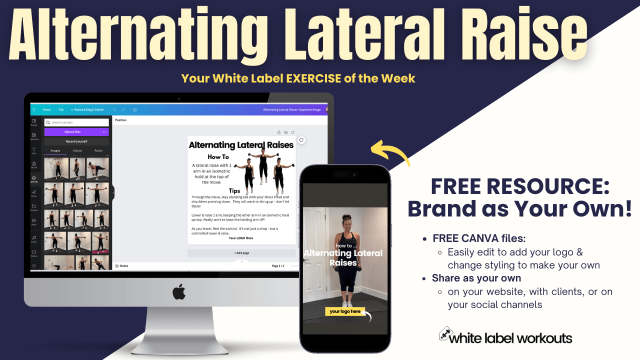 Read more about the article Alternating Isometric Lateral Raise:  Your WHITE LABEL Exercise Explainer of the Week