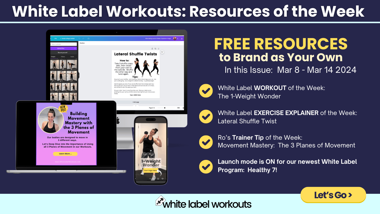Read more about the article Your Weekly White Label Resources:  Featuring the 1-Weight Wonder Workout