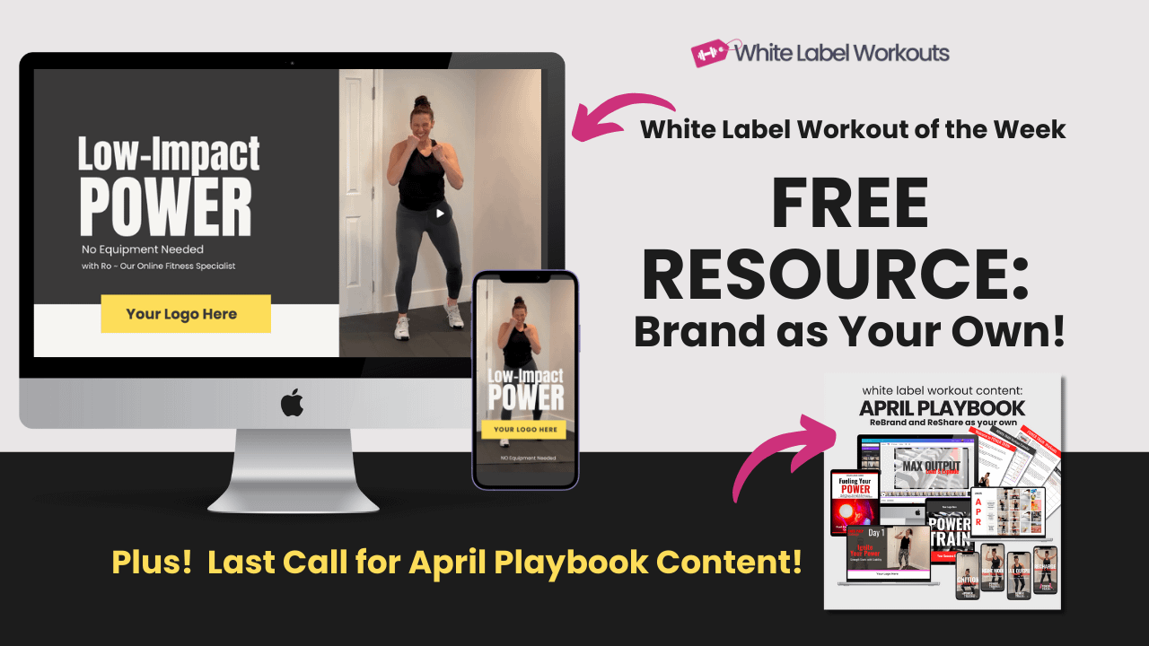 white label workout video of the week: low impact Power!!