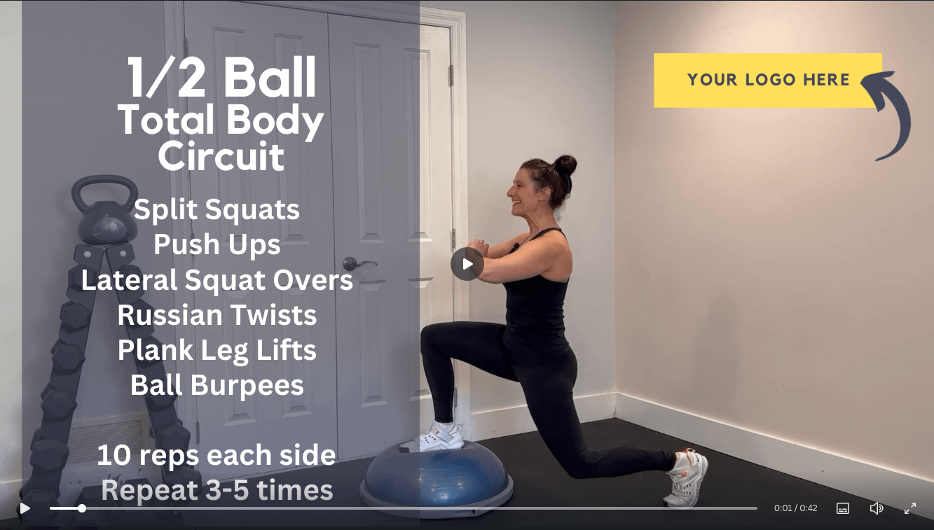 Read more about the article 1/2 Ball Total Body Circuit:  White Label Workout of the Week