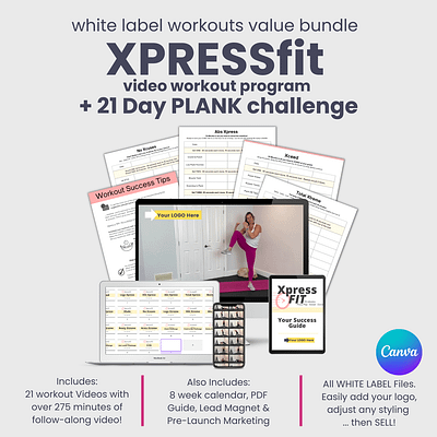 White Label XPRESSFIT Workout Program + PLANK Challenge Bundle Pack