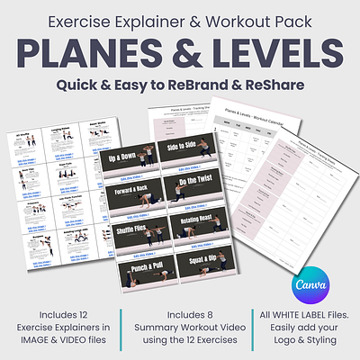 PLANES & LEVELS:  Exercise Explainer & Workout Pack