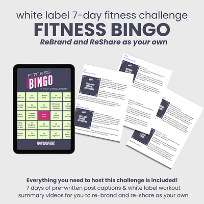White Label 7 Day FITNESS BINGO Challenge