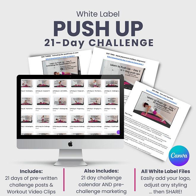 White label 21 day PUSH up challenge