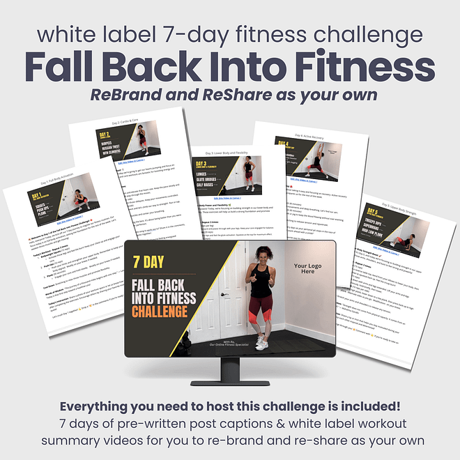 White label Fitness Challenge: 7-Day Fall Back Intro FItness